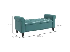 HOMCOM Sitzbank mit Stauraum bis 120 kg Belastbar 126 x 48,5 x 47 cm