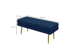 HOMCOM Sitzbank Polsterbank Stauraum Samtoptik Bettbank 100 x 37 x 42 cm