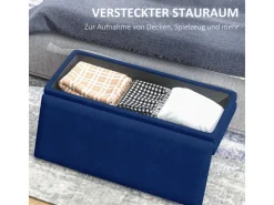 HOMCOM Sitzbank Polsterbank Stauraum Samtoptik Bettbank 100 x 37 x 42 cm