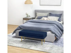 HOMCOM Sitzbank Polsterbank Stauraum Samtoptik Bettbank 100 x 37 x 42 cm
