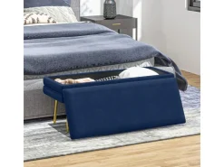 HOMCOM Sitzbank Polsterbank Stauraum Samtoptik Bettbank 100 x 37 x 42 cm