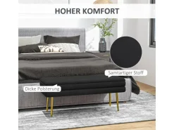 HOMCOM Sitzbank Polsterbank mit Stauraum Samtoptik 100 x 37 x 42 cm* Sitzbänke