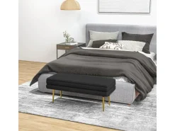 HOMCOM Sitzbank Polsterbank mit Stauraum Samtoptik 100 x 37 x 42 cm* Sitzbänke