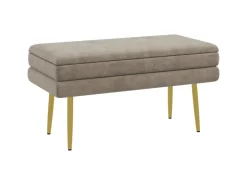 HOMCOM Sitzbank Polsterbank mit Stauraum Samtoptik 79 x 37 x 43 cm