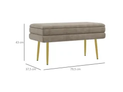HOMCOM Sitzbank Polsterbank mit Stauraum Samtoptik 79 x 37 x 43 cm