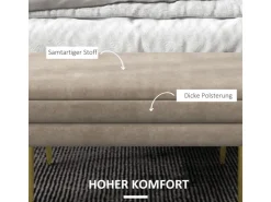 HOMCOM Sitzbank Polsterbank mit Stauraum Samtoptik 79 x 37 x 43 cm