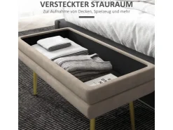 HOMCOM Sitzbank Polsterbank mit Stauraum Samtoptik 79 x 37 x 43 cm