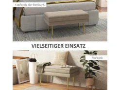 HOMCOM Sitzbank Polsterbank mit Stauraum Samtoptik 79 x 37 x 43 cm