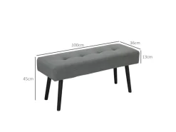HOMCOM Sitzbank Polsterbank Cordbezug Getuftete Bettbank 100 x 36 x 45 cm