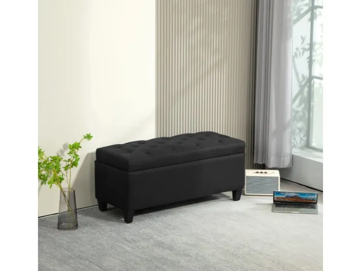 HOMCOM Sitzbank Polsterbank mit Stauraum Truhenbank 100 x 40 x 44 cm* Hocker