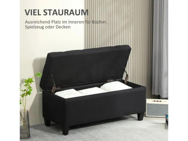 HOMCOM Sitzbank Polsterbank mit Stauraum Truhenbank 100 x 40 x 44 cm* Hocker