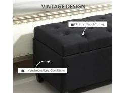 HOMCOM Sitzbank Polsterbank mit Stauraum Truhenbank 100 x 40 x 44 cm* Hocker