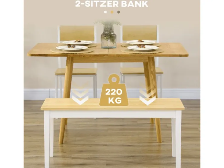 HOMCOM Sitzbank 2-Sitzer bis 220 kg Belastbar 102 x 36 x 45 cm* Sitzbänke
