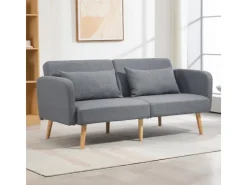 HOMCOM 2-Sitzer Klappbett mit Bettfunktion 2 Wurfkissen 170 x 83 x 80 cm* Kissen|Sofas