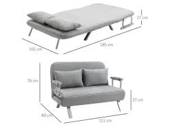 HOMCOM 2-Sitzer Schlafsofa mit Armlehne 111 x 80 x 78cm* Sofas