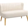 HOMCOM 2-Sitzer Stoffsofa Holz Samtartiges 117 x 56,5 x 77 cm* Sofas