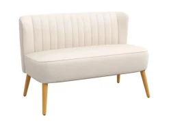 HOMCOM 2-Sitzer Stoffsofa Holz Samtartiges 117 x 56,5 x 77 cm* Sofas