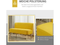 HOMCOM 2-Sitzer Stoffsofa Holz Schaumstoff 117 x 56,5 x 77 cm* Sofas