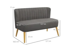 HOMCOM 2-Sitzer Stoffsofa Holz 117 x 56,5 x 77cm* Sofas