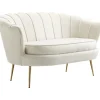 HOMCOM 2-Sitzer-Sofa Polyester Metall Cremeweiß 130L x 77B x 77H cm