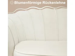HOMCOM 2-Sitzer-Sofa Polyester Metall Cremeweiß 130L x 77B x 77H cm