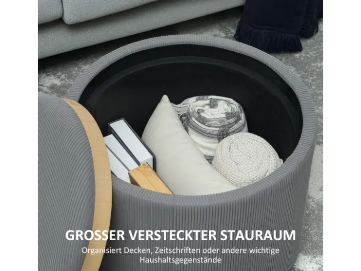 HOMCOM Sitzhocker mit Stauraum Hocker Polyester 56 x 56 x 42 cm* Hocker