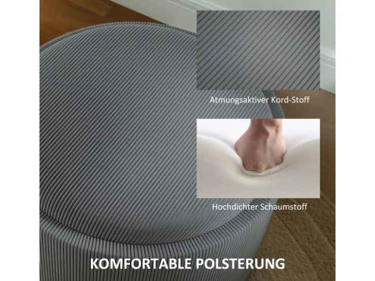 HOMCOM Sitzhocker mit Stauraum Hocker Polyester 56 x 56 x 42 cm* Hocker