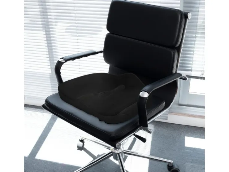 HOMCOM Sitzkissen Orthopädisches Polyester Schwarz 44L x 39B x 13H cm* Kissen