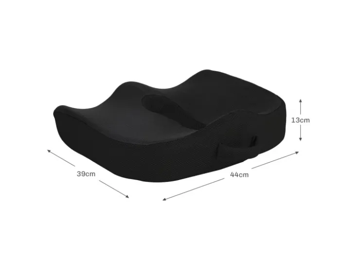 HOMCOM Sitzkissen Orthopädisches Polyester Schwarz 44L x 39B x 13H cm* Kissen