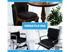 HOMCOM Sitzkissen Orthopädisches Polyester Schwarz 44L x 39B x 13H cm* Kissen