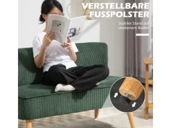 HOMCOM Sofa 2 Sitzer Modern Couch für Wohnzimmer 117 x 56 x 77 cm