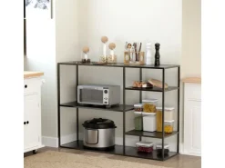 HOMCOM Standregal mit 5 Offenen Fächern Metall 120 x 35 x 87,5 cm* Regalsysteme