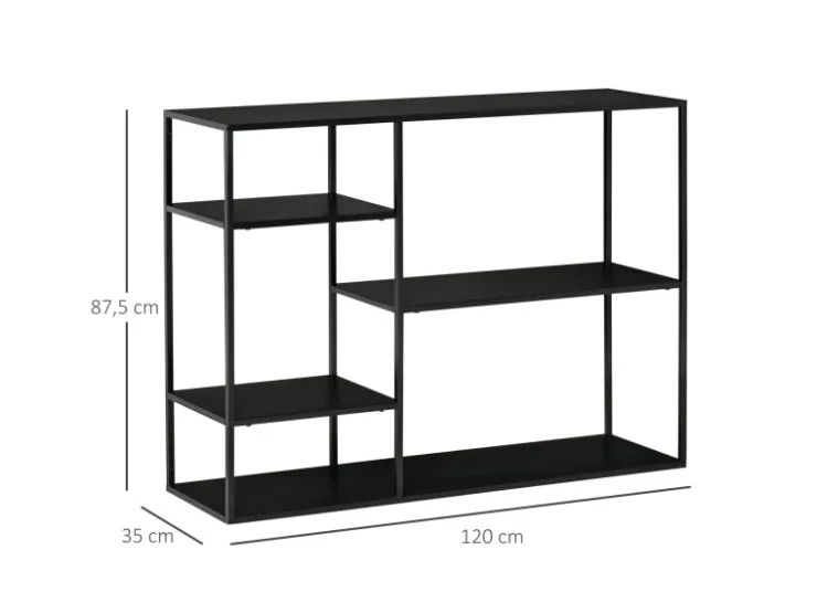 HOMCOM Standregal mit 5 Offenen Fächern Metall 120 x 35 x 87,5 cm* Regalsysteme
