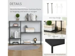 HOMCOM Standregal mit 5 Offenen Fächern Metall 120 x 35 x 87,5 cm* Regalsysteme