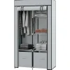 HOMCOM Stoffschrank mit 5 Fächern Reißverschluss Hellgrau 83 x 42,5 x 162,5 cm* Schränke