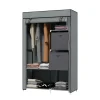 HOMCOM Stoffschrank mit Schubladen Reißverschluss Dunkelgrau 102 x 42,5 x162,5cm* Bettwäsche