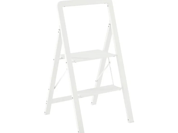 HOMCOM Trittleiter Aluminium 49,5L x 41,5B x 82,6H cm Weiß