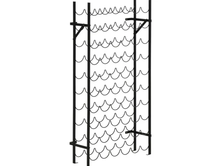 HOMCOM Weinregal Weinständer 60 Flaschen Wandbefestigung Metall Schwarz* Flaschenregale