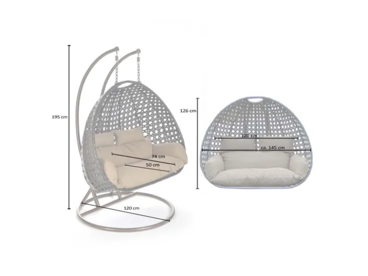 Home Deluxe Hängesessel Twin Polyrattan