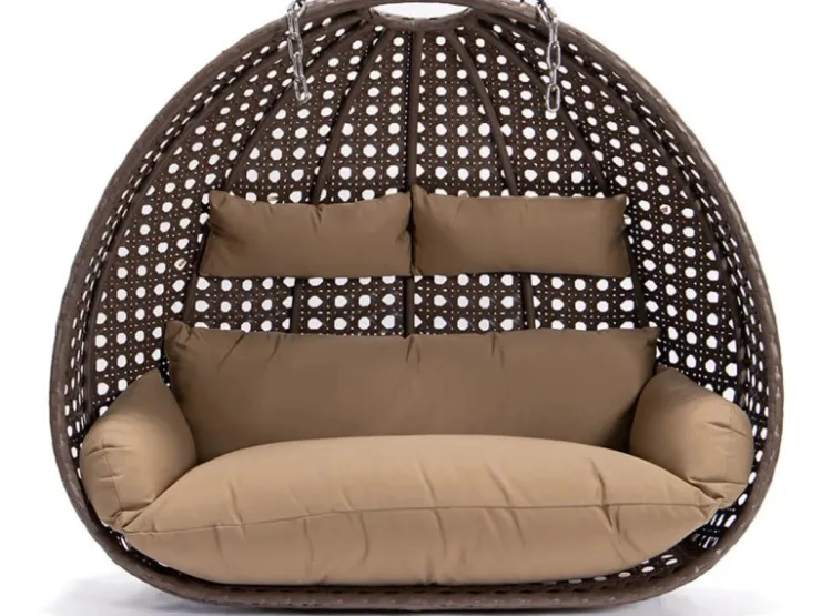 Home Deluxe Hängesessel-Korb Twin ohne Gestell inkl. Sitzkissen Braun* Kissen