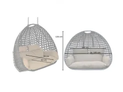 Home Deluxe Hängesessel-Korb Twin ohne Gestell inkl. Sitzkissen Braun* Kissen