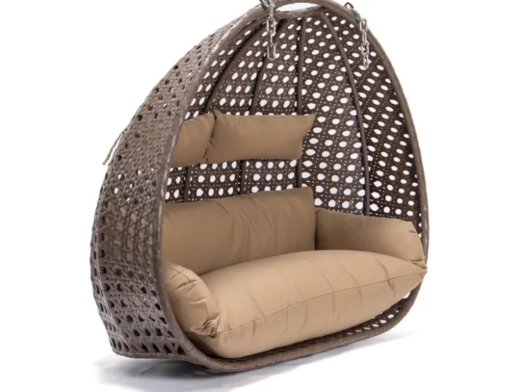 Home Deluxe Hängesessel-Korb Twin ohne Gestell inkl. Sitzkissen Braun* Kissen