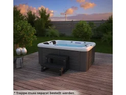 Home Deluxe Outdoor Whirlpool Beach Pure 210 x 155 x 83 cm Dunkelgrau-Weiß* Insektenschutz