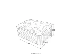 Home Deluxe Outdoor Whirlpool Beach Pure 210 x 155 x 83 cm Dunkelgrau-Weiß* Insektenschutz