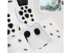 Home Deluxe Outdoor Whirlpool Beach Pure 210 x 155 x 83 cm Dunkelgrau-Weiß* Insektenschutz