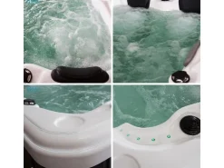 Home Deluxe Outdoor Whirlpool Beach Pure 210 x 155 x 83 cm Dunkelgrau-Weiß* Insektenschutz