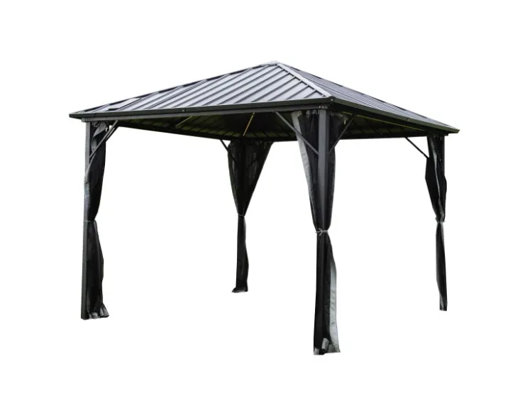 Home Deluxe Pavillon Azur 270 cm x 270 cm x 200 cm Solar-LED-Beleuchtung* Insektenschutz