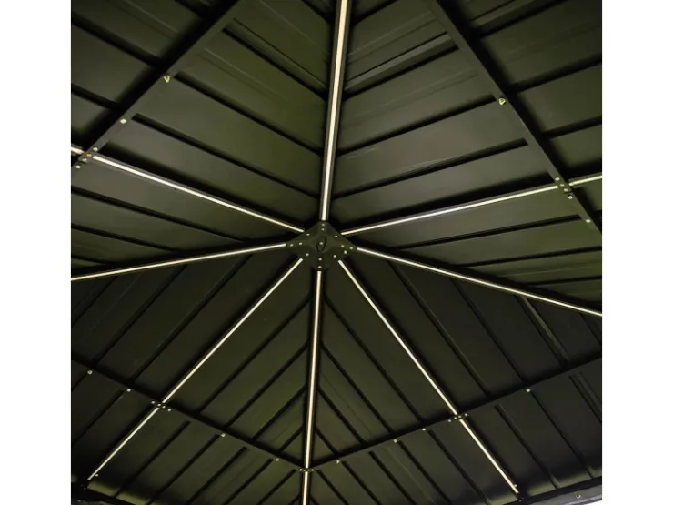 Home Deluxe Pavillon Azur 270 cm x 270 cm x 200 cm Solar-LED-Beleuchtung* Insektenschutz