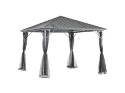 Home Deluxe Pavillon Azur 270 cm x 270 cm x 200 cm Solar-LED-Beleuchtung* Insektenschutz