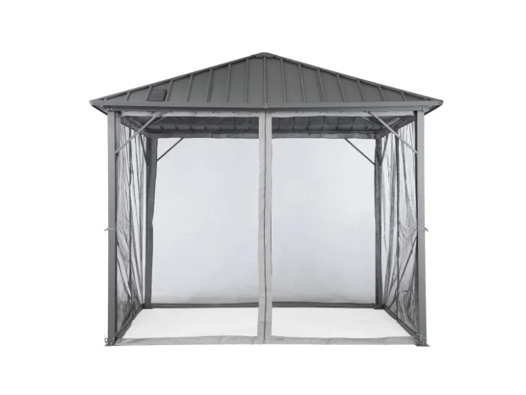 Home Deluxe Pavillon Azur 270 cm x 270 cm x 200 cm Solar-LED-Beleuchtung* Insektenschutz